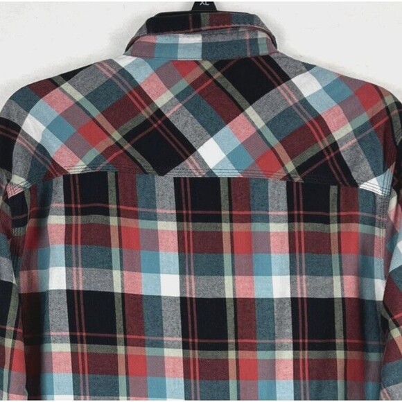True Religion Men’s Red Multicolor Plaid Shirt Flannel Long Sleeve Size 2XL - Picture 6 of 9